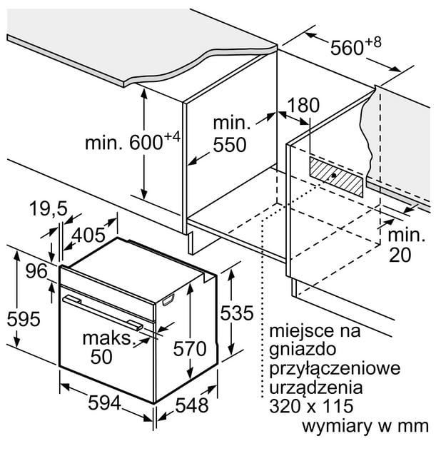 PIEKARNIK DO ZABUDOWY HBA554EB0 - obrazek 2