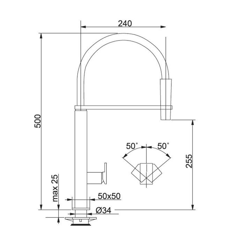 Bateria kuchenna miedziana CENTINOX PULL DOWN Franke - obrazek 2