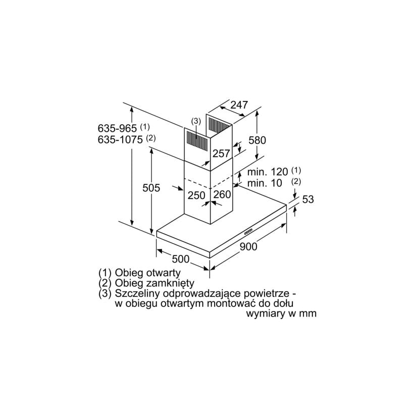 Okap kominowy Bosch DWB 96DM50 90 cm - obrazek 2