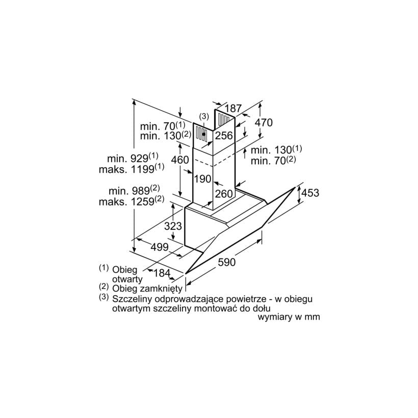 Okap kominowy Bosch DWK 67HM60 60 cm - obrazek 2