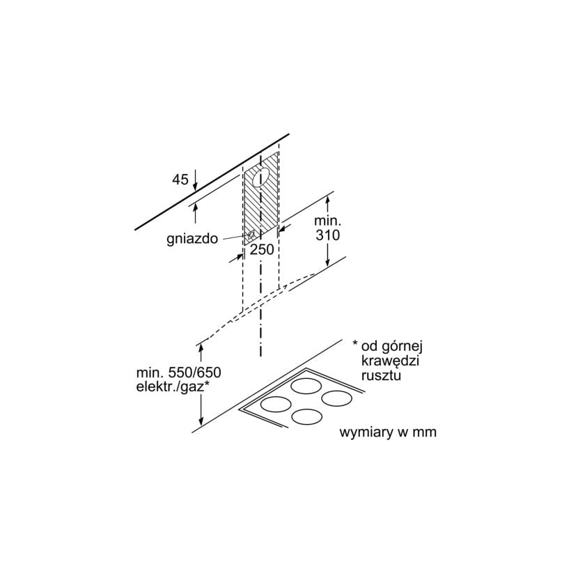 Okap kominowy Bosch DWA 66DM50 60 cm - obrazek 2