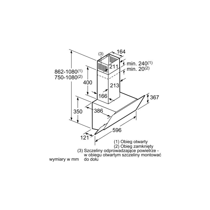 Okap kominowy Bosch DWK 065G20 60 cm - obrazek 2