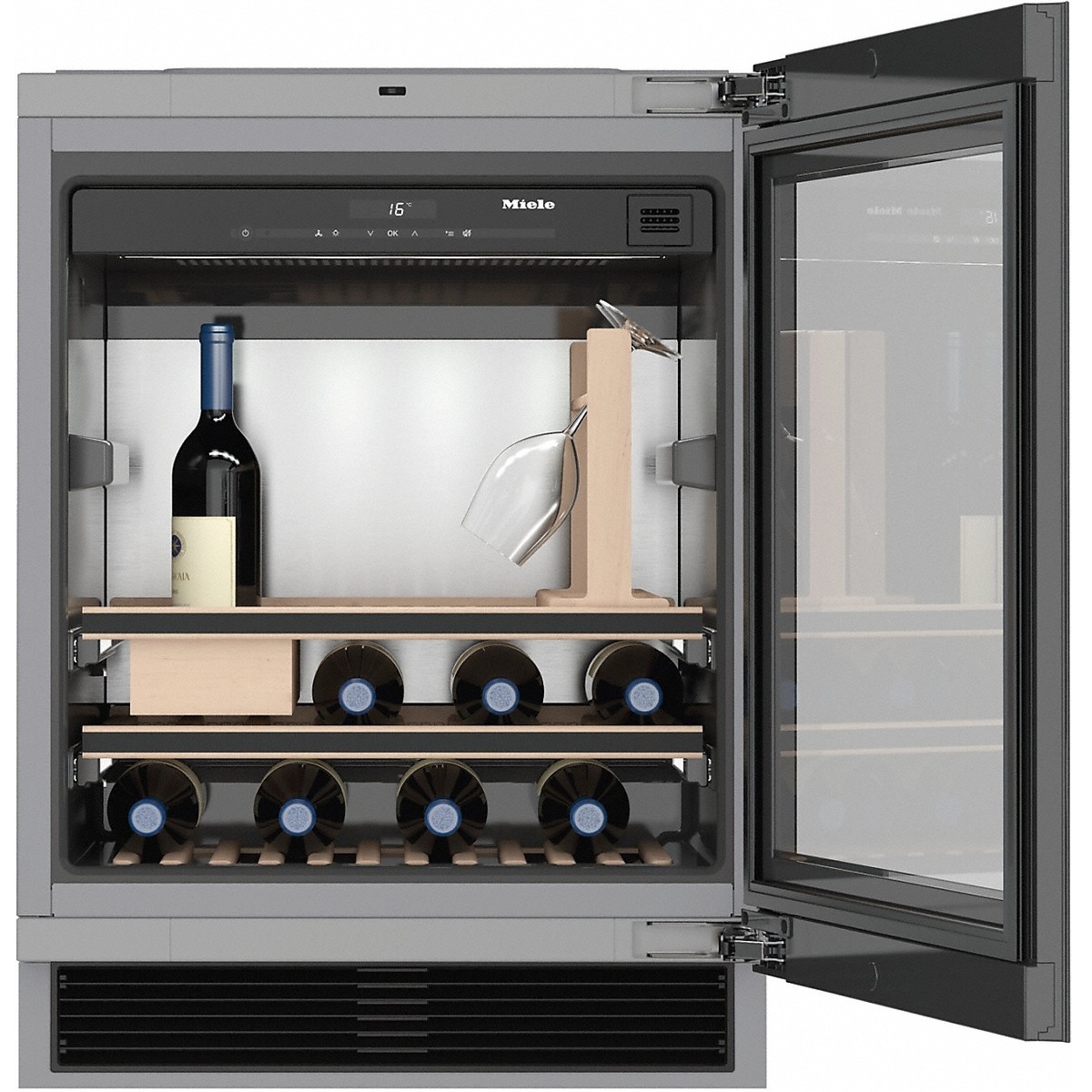 Chłodziarka na wino do zabudowy z Push2open i SommelierSet KWT 6312 UGS Miele
