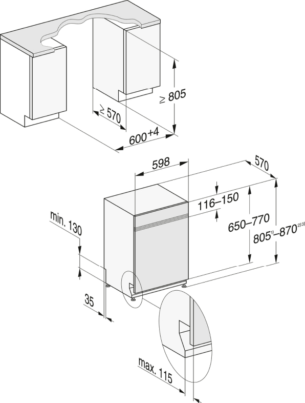 Zmywarka zintegrowana z funkcją AutoOpen G 5210 SCi Miele - obrazek 4