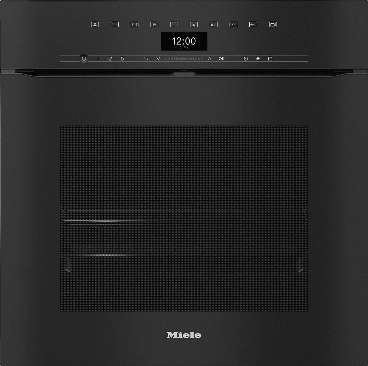 Piekarnik do zabudowy z pyrolizą bezuchwytowy H 7464 BPX ObsidianBlack Miele