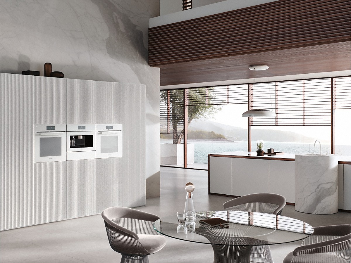 Wyciąg wyspowy DA 7078 D Aura 3.0 White Loom BrilantWhite Miele - obrazek 2