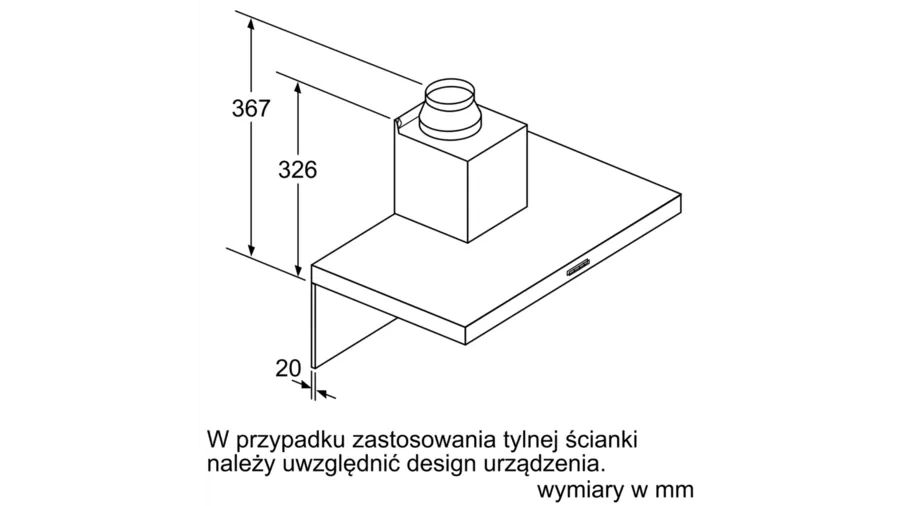 Okap naścienny czarny DWB66BC60 Bosch Serie 2 - obrazek 6