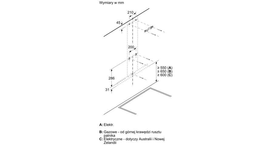 Okap naścienny czarny DWB66BC60 Bosch Serie 2 - obrazek 8