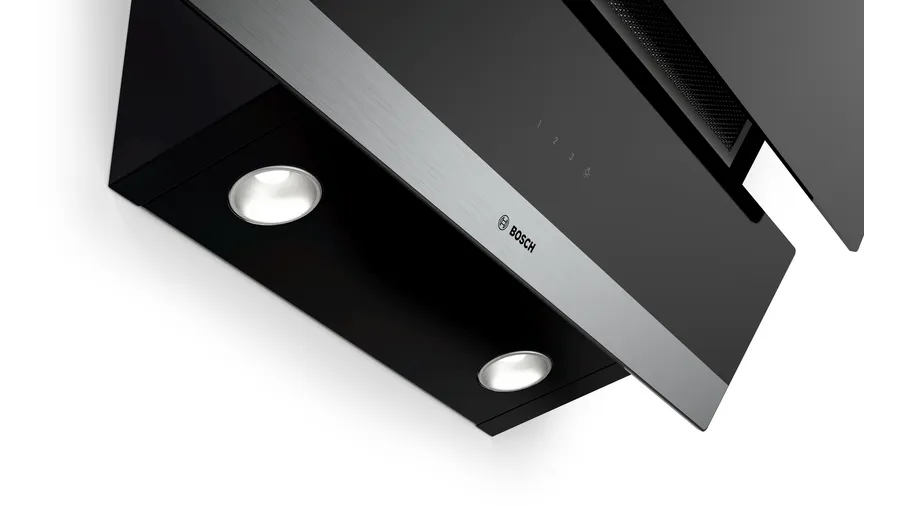 Okap naścienny 90 cm Czarne szkło DWK095G60 Bosch Serie 2 - obrazek 3