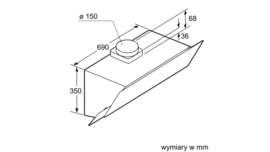 Okap naścienny 90 cm Czarne szkło DWK095G60 Bosch Serie 2 - obrazek 5