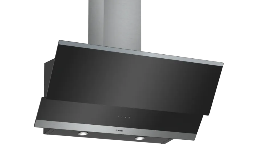 Okap naścienny 90 cm Czarne szkło DWK095G60 Bosch Serie 2