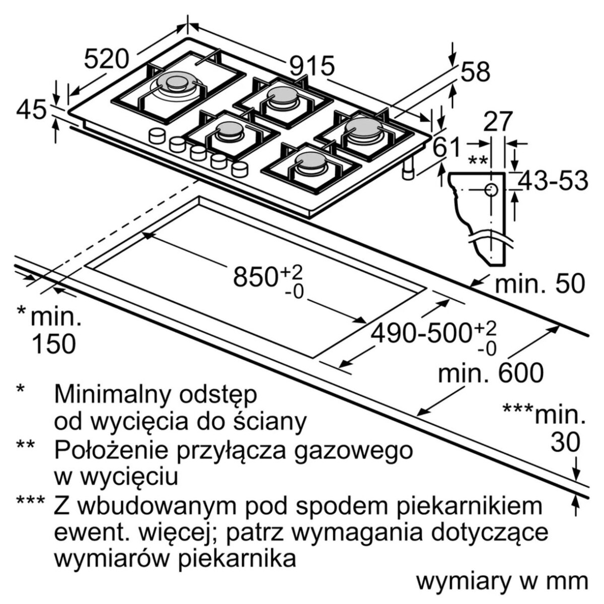 Płyta gazowa Siemens iQ700 ER9A6SH40 90 cm Szkło hartowane, Czarny - obrazek 12
