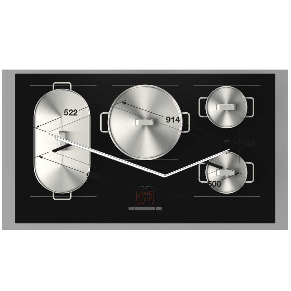 Płyta kuchenna FCLH 9008 ID WT BK Cluster Concept - obrazek 4