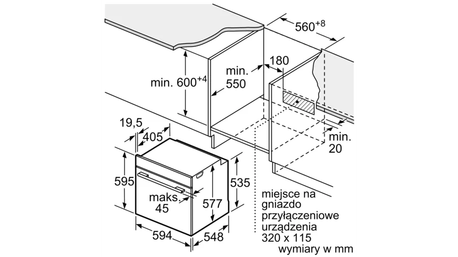 Piekarnik do zabudowy HBG675BB1 Bosch Serie 8 - obrazek 10