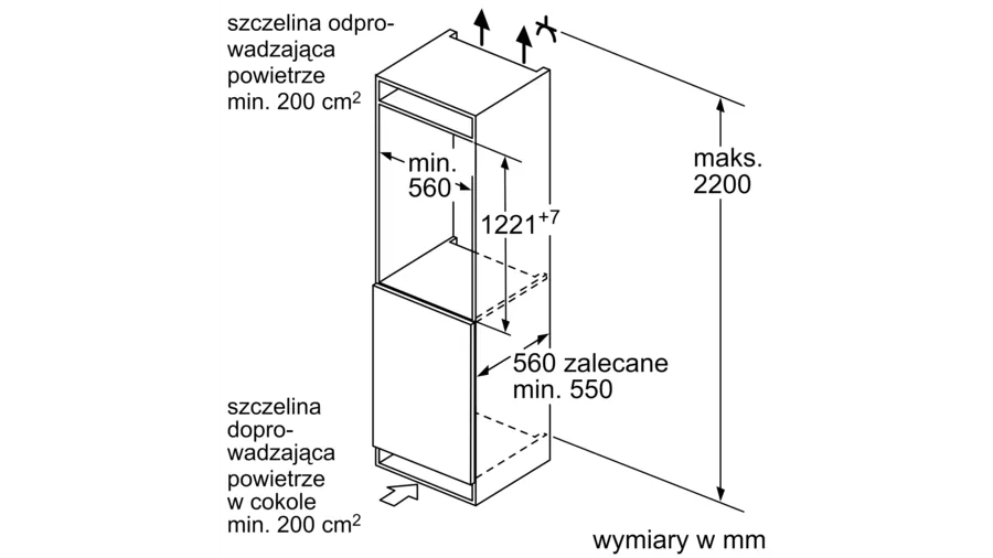 Chłodziarka KIR41NSE0 Bosch Serie 2 do zabudowy - obrazek 7