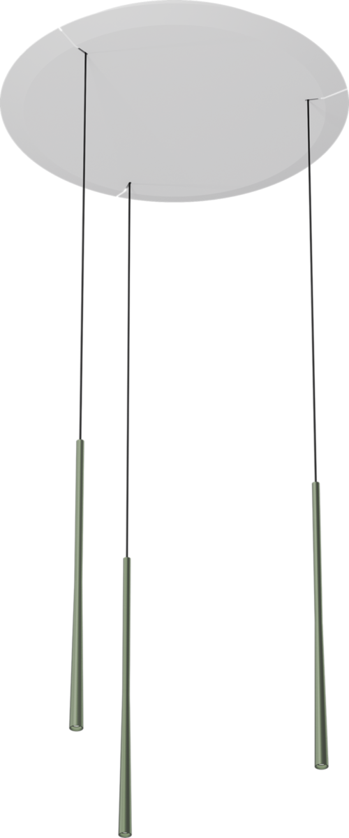 Lampa wisząca BORA Stars LSZMG w potrójnym układzie okrągłym – butelkowa zieleń