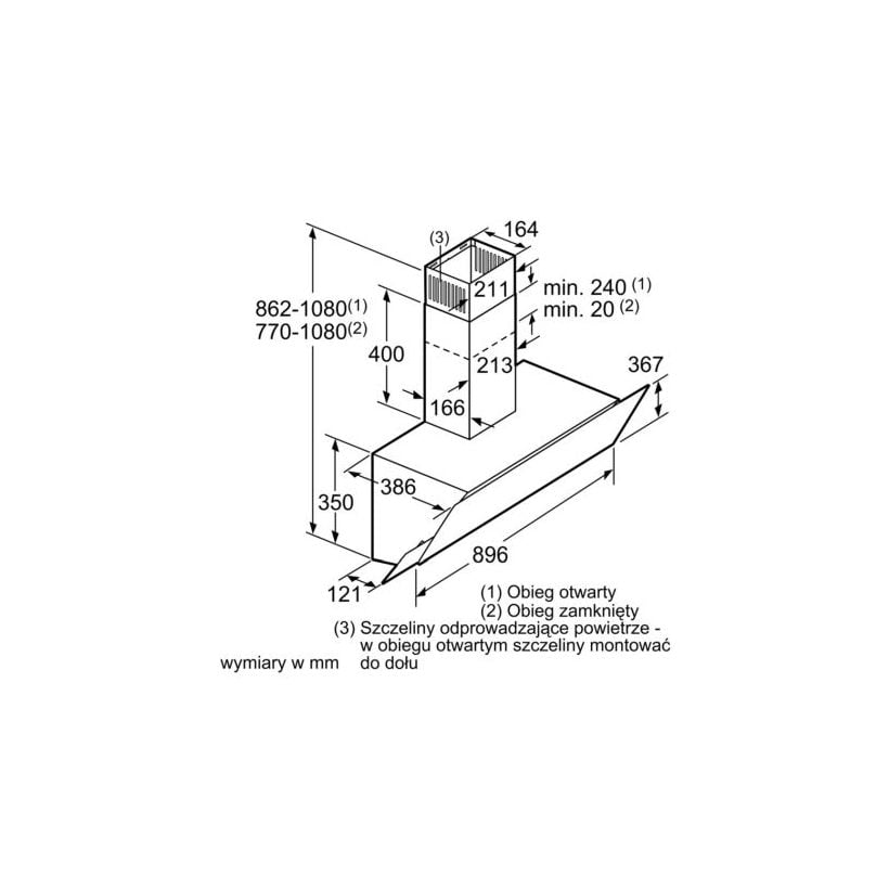Okap kominowy Siemens LC 95KA670 90 cm - obrazek 2