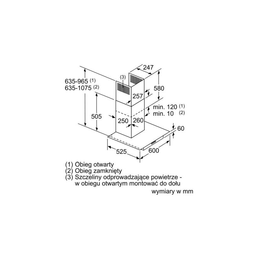 Okap kominowy Siemens LC 66GBM50 60 cm - obrazek 2