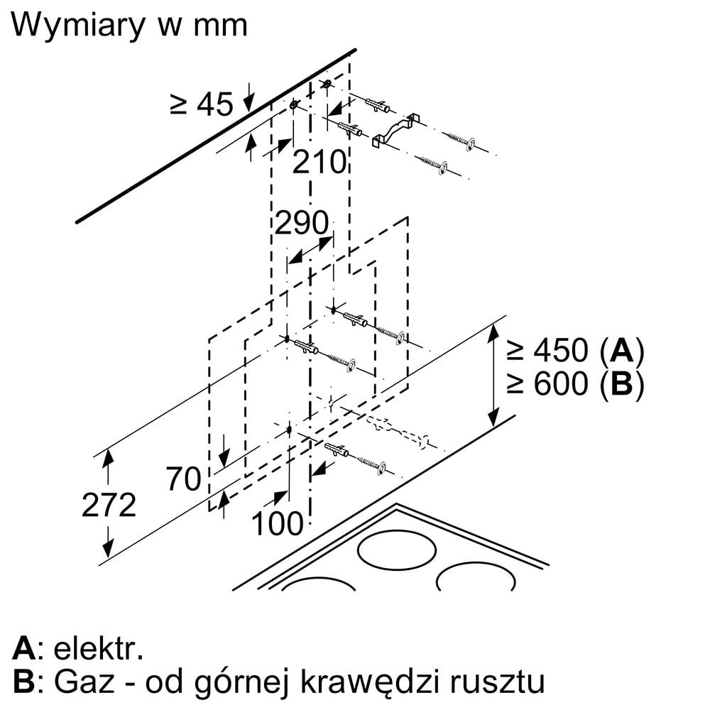 Okap naścienny 80 cm Czarny iQ300 LC87KEM60 - obrazek 5
