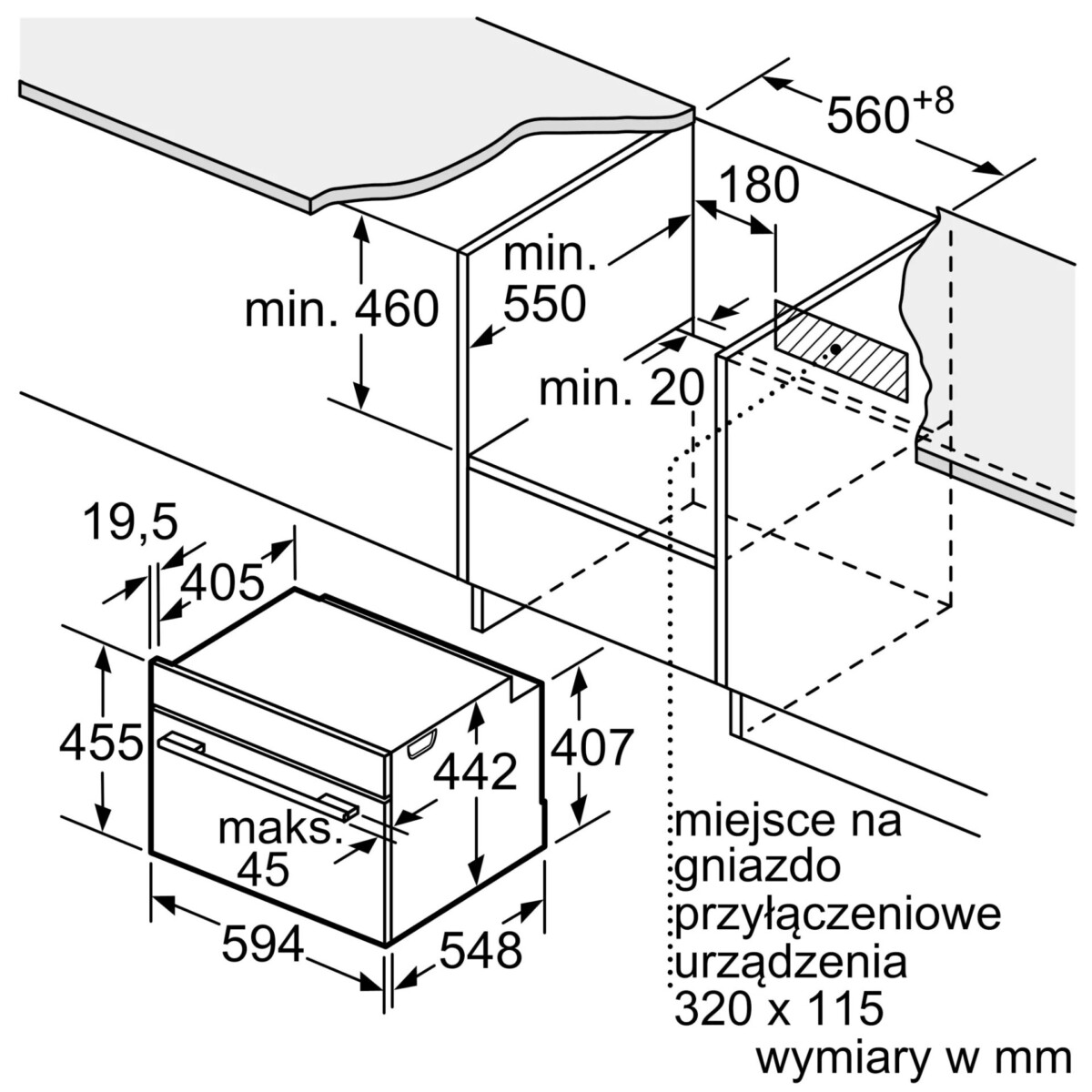 Piekarnik kompaktowy z mikrofalą do zabudowy CMG7241W1 Bosch Serie 8 - obrazek 10