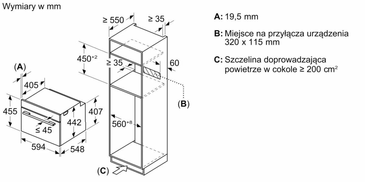 Piekarnik kompaktowy z mikrofalą do zabudowy CMG7241W1 Bosch Serie 8 - obrazek 8