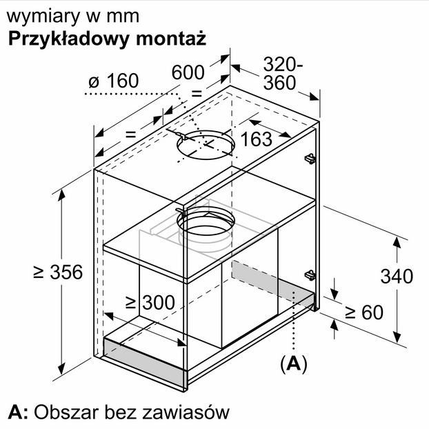 Okap do zabudowy w szafce DBB67AM60 czarne złoto Bosch - obrazek 2