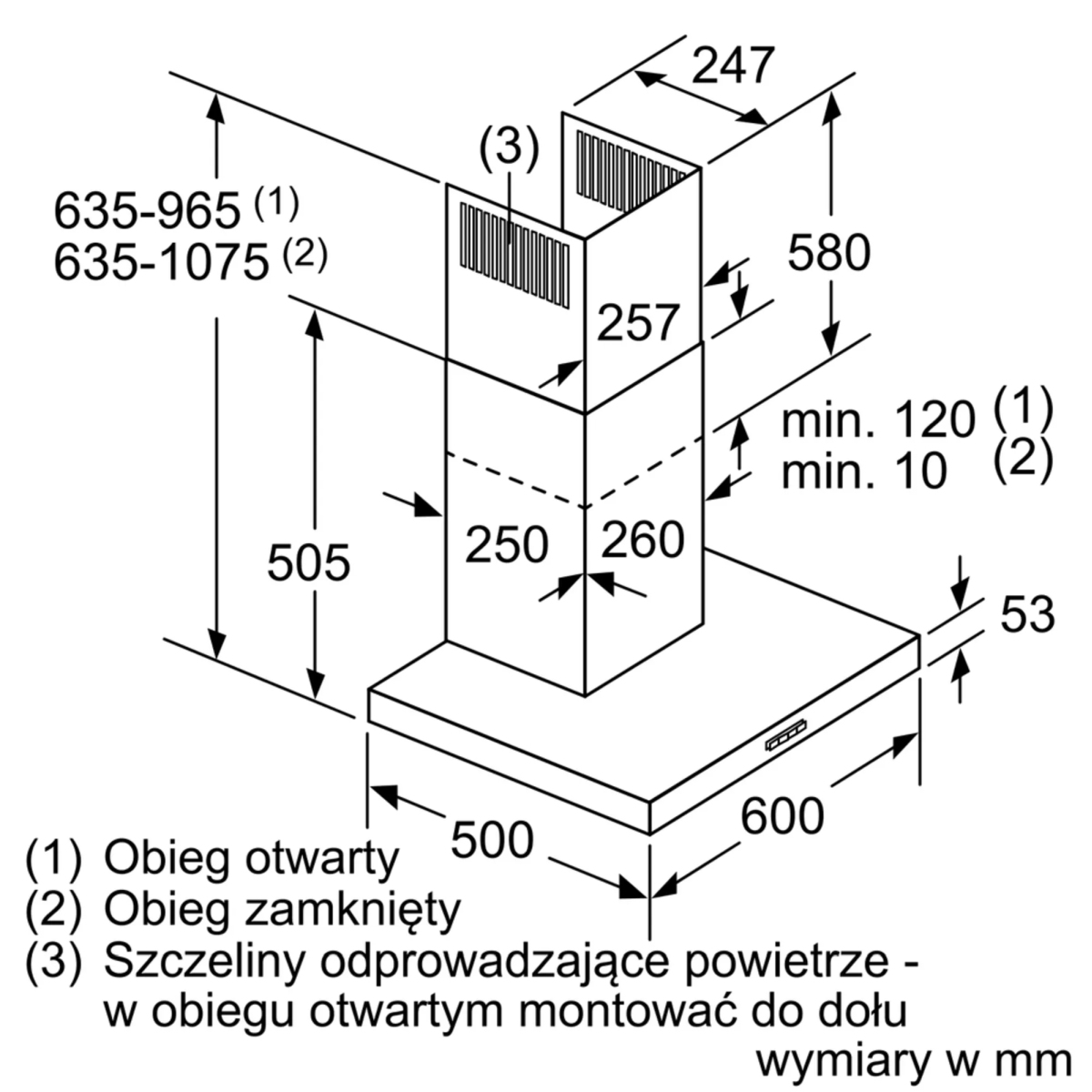 Okap naścienny Bosch DWB66FM50 60 cm Stal szlachetna Serie 4 - obrazek 9