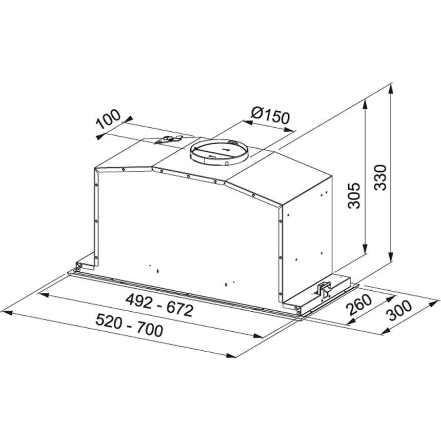 OKAP DO WBUDOWANIA W SZAFKĘ BOX LED FBI 537 XS LED - obrazek 2