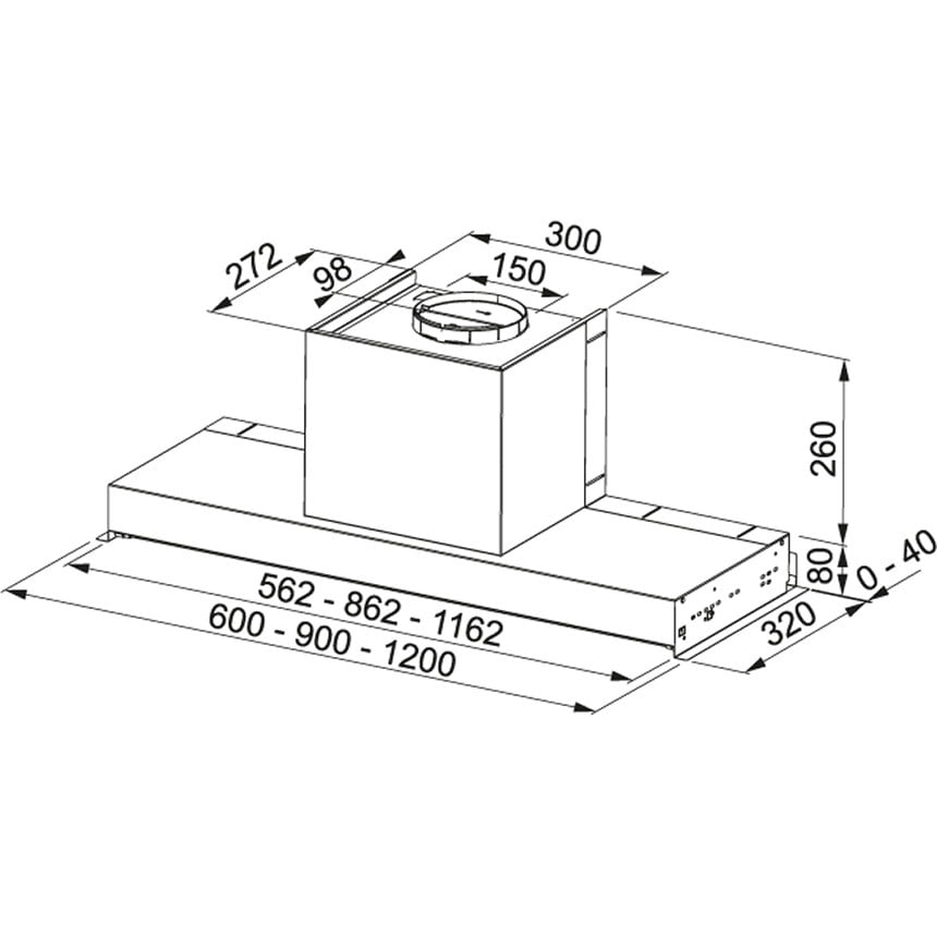 OKAP DO WBUDOWANIA W SZAFKĘ STYLE FSTP NG 1205 X - obrazek 2