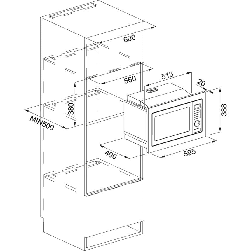KUCHENKA MIKROFALOWA CRYSTAL FMW 250 CS2 G XS - obrazek 2