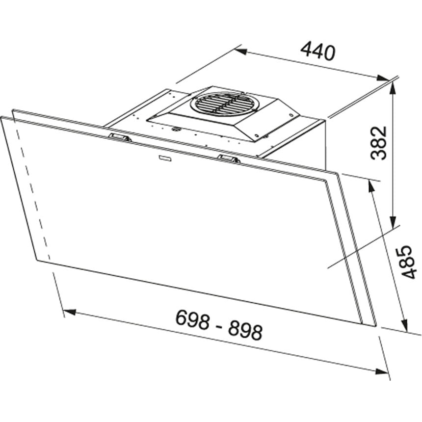 OKAP ŚCIENNY CRYSTAL VERTICAL FCRV 908 BK - obrazek 2