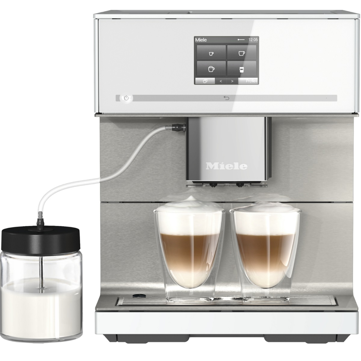 Wolnostojący ekspres do kawy Z funkcją OneTouch for Two CM 7550 CoffeePassion BrilliantWhite Miele