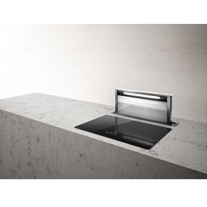 OKAP DOWNDRAFT ADAGIO BL/F/90 PRF0006191A STAL NIERDZEWNA+CZARNE SZKŁO - obrazek 4