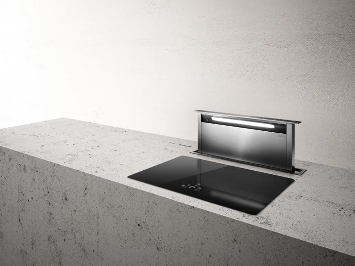 OKAP DOWNDRAFT ADAGIO BL/F/90 PRF0006191A STAL NIERDZEWNA+CZARNE SZKŁO - obrazek 3