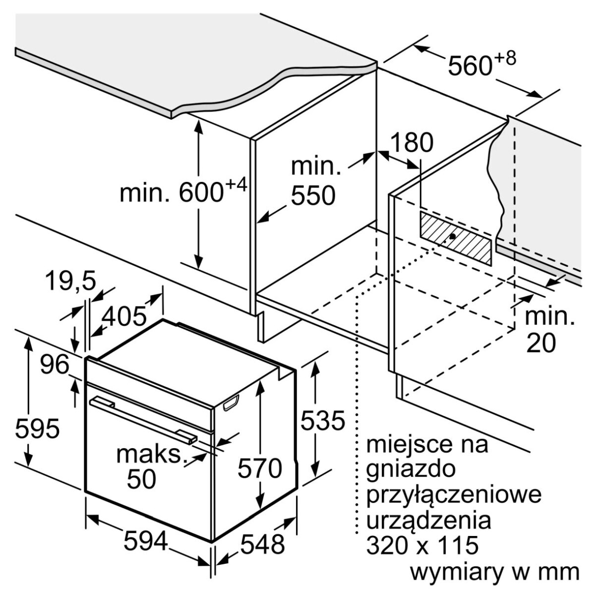 Piekarnik Bosch HBA554EB3 Serie 4 do zabudowy 60 x 60 cm - obrazek 8