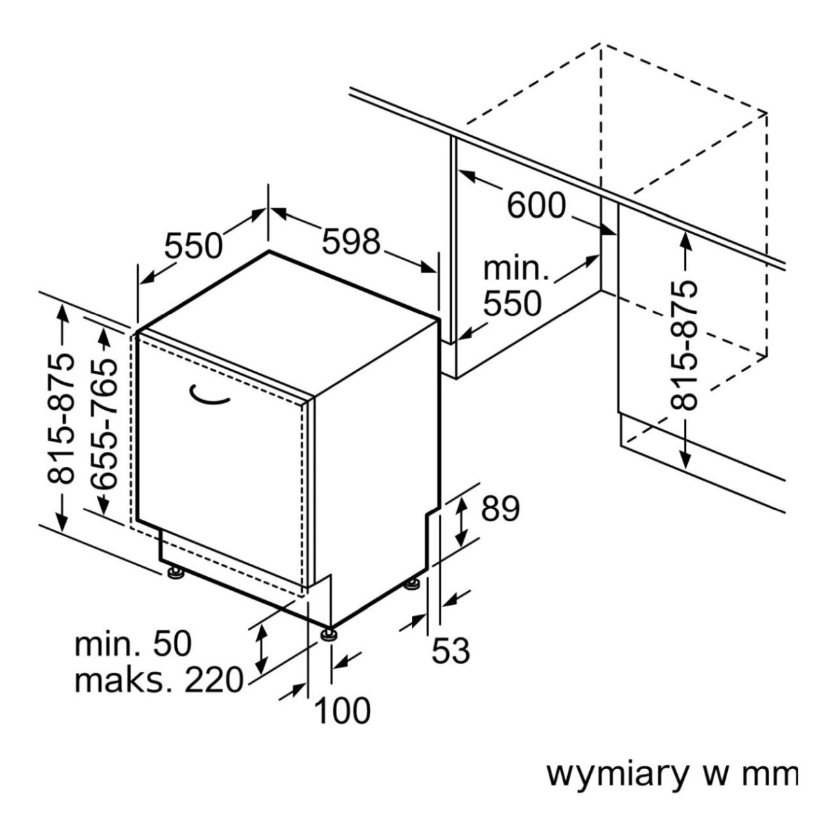 Zmywarka do zabudowy Bosch SMH4HVX14E Serie 4 60 cm w pełni zintegrowana - obrazek 13