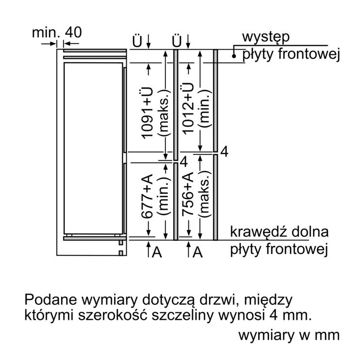 Chłodziarko-zamrażarka do zabudowy z dolną zamrażarką Bosch KIN86NSE0 177.2 x 54.1 cm Serie 2 - obrazek 9