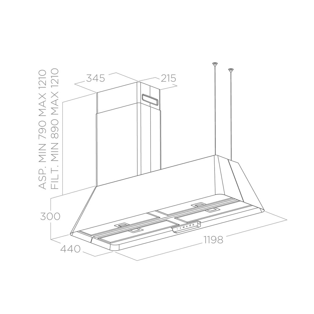Okap sufitowy PRF0171195 Ikona Maxxi Pure 120cm czarny - obrazek 7
