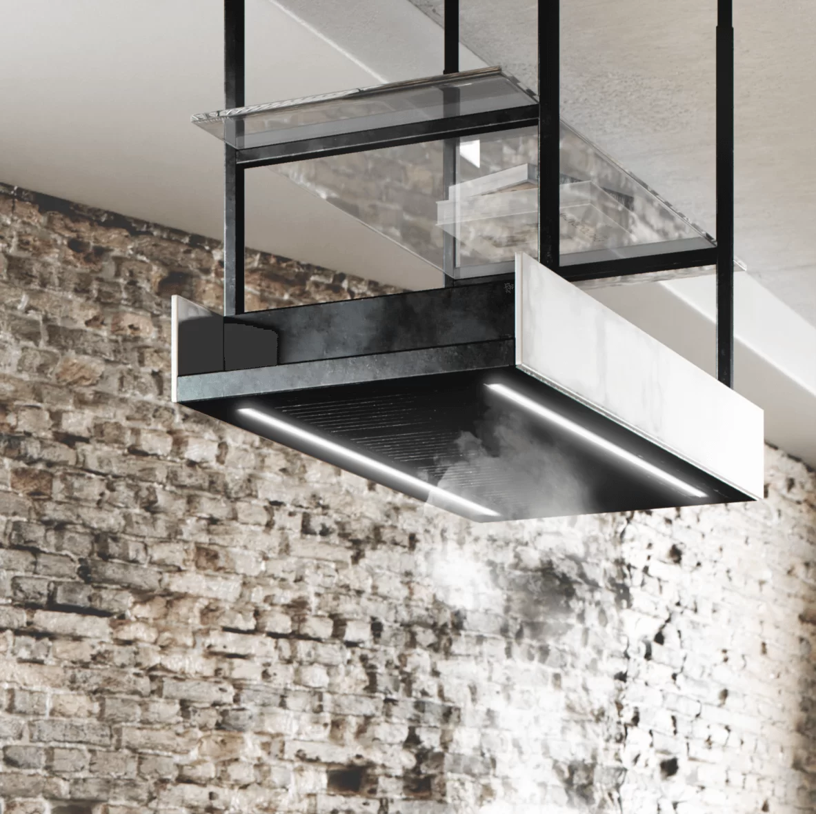 Okap wyspowy Minimal 1 czarny okap i czarny panel fabryczny 120cm CIARKO CDW1201C - obrazek 4