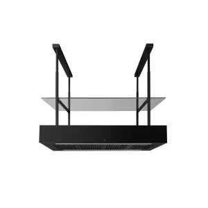 Okap wyspowy Minimal 1 czarny okap i czarny panel fabryczny 120cm CIARKO CDW1201C
