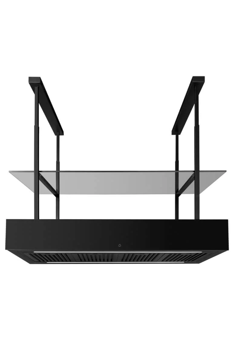 Okap wyspowy Minimal 1 czarny okap i czarny panel fabryczny 120cm CIARKO CDW1201C