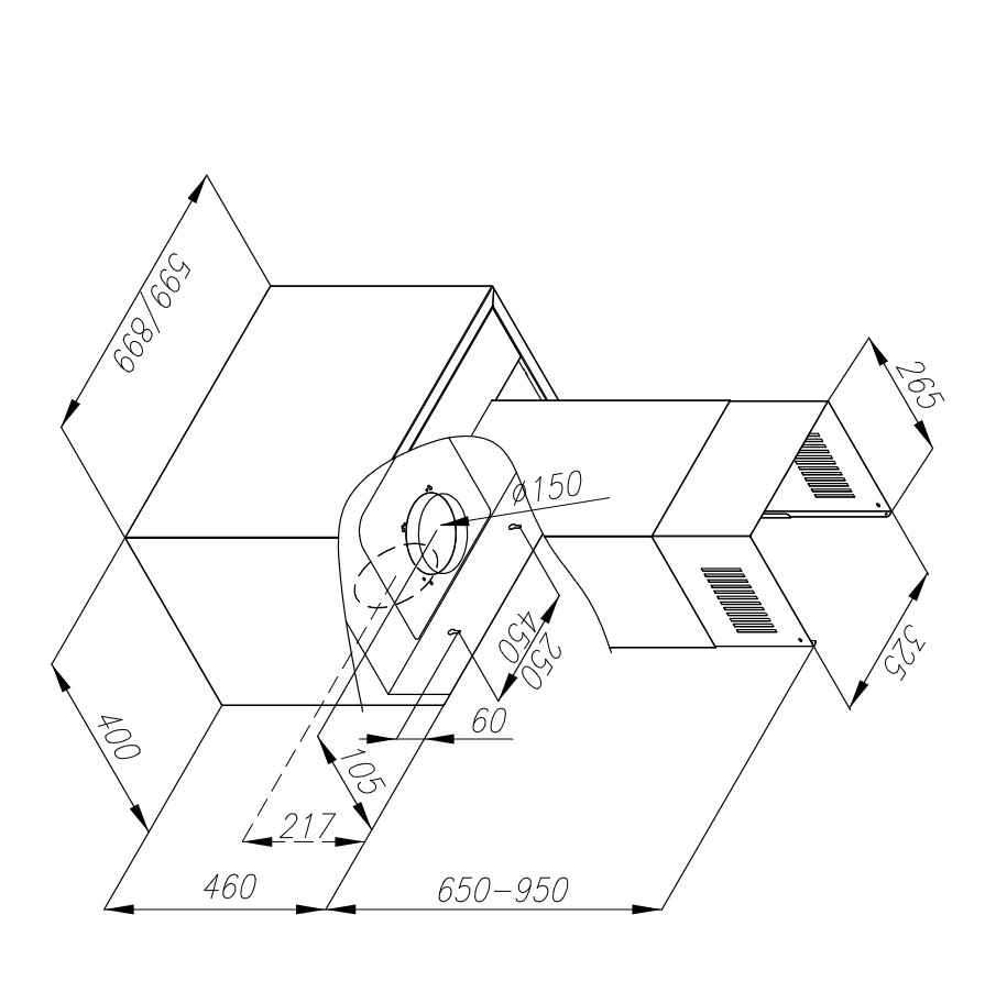 Okap przyścienny Minimal 4 90 cm CIARKO CDP904C - obrazek 5
