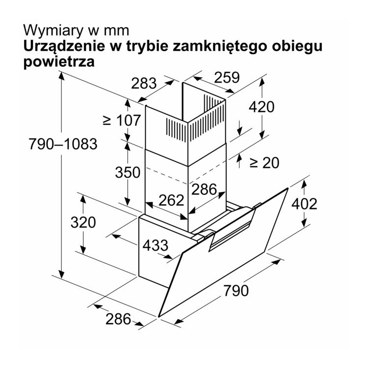 Okap naścienny Bosch DWK87FN60 80 cm Serie 4 Czarne szkło - obrazek 11