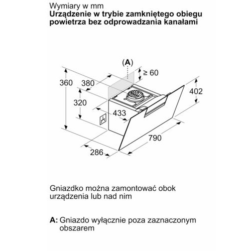 Okap naścienny Bosch DWK87FN60 80 cm Serie 4 Czarne szkło - obrazek 10