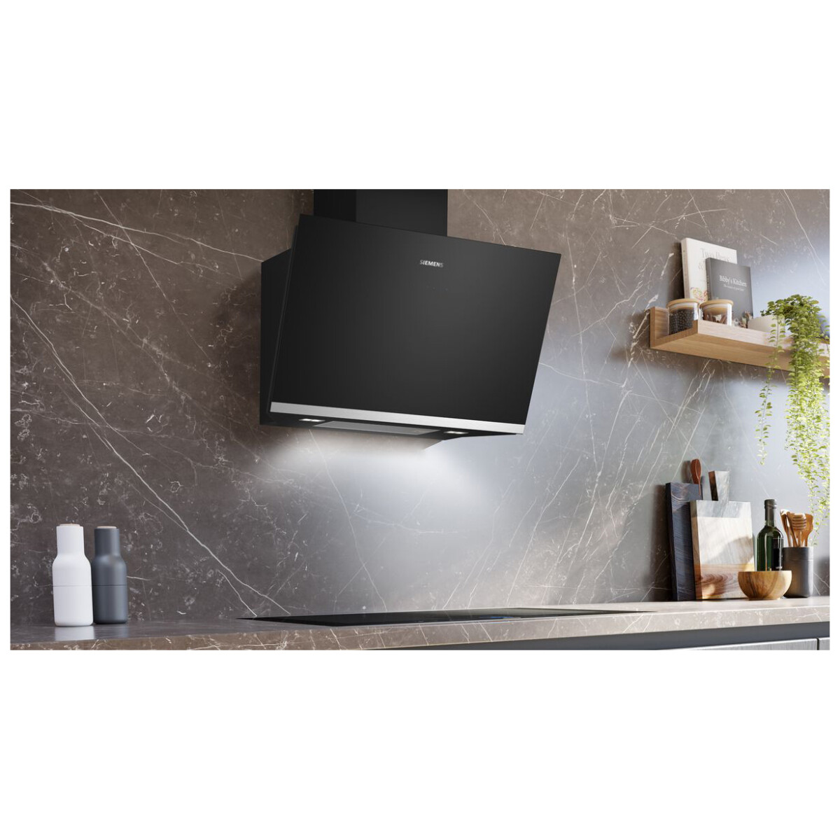 Okap naścienny Siemens LC81KAN60 iQ500 80 cm Czarne szkło - obrazek 2