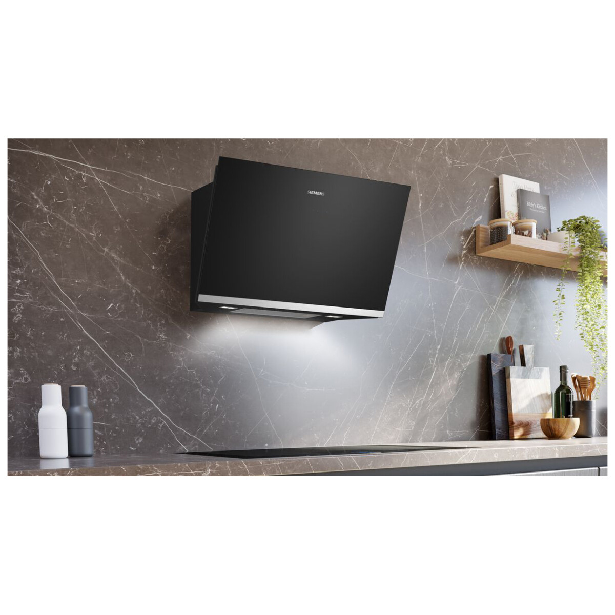 Okap naścienny Siemens LC81KAN60 iQ500 80 cm Czarne szkło - obrazek 3