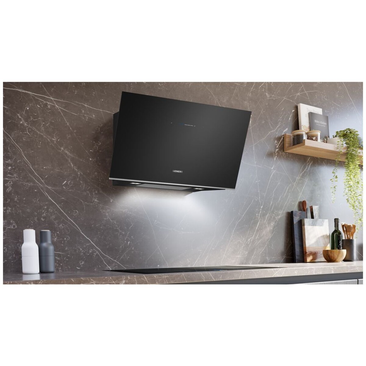 Okap naścienny Siemens LC91KLT60 iQ700 90 cm Czarne szkło - obrazek 3