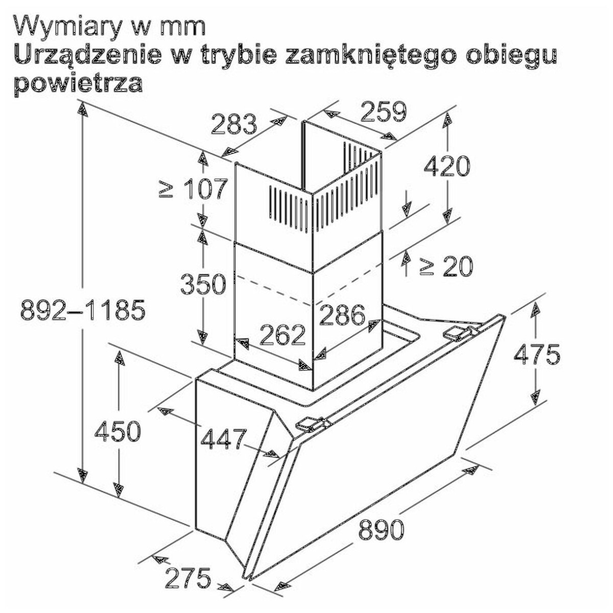Okap naścienny Siemens LC91KLT60 iQ700 90 cm Czarne szkło - obrazek 8