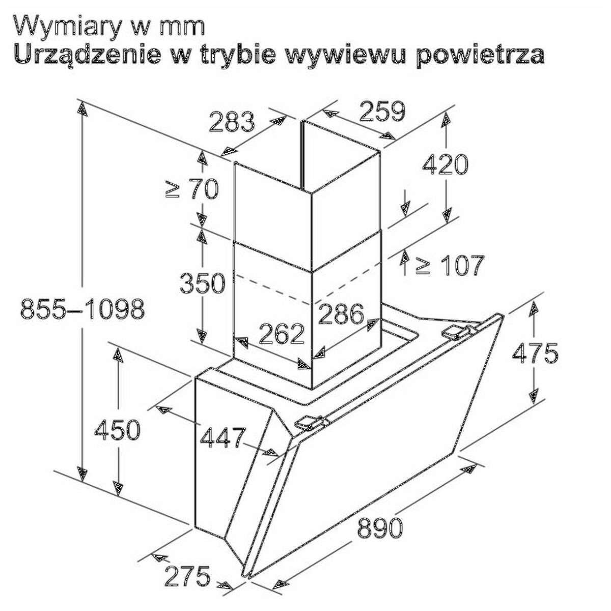 Okap naścienny Siemens LC91KLT60 iQ700 90 cm Czarne szkło - obrazek 10
