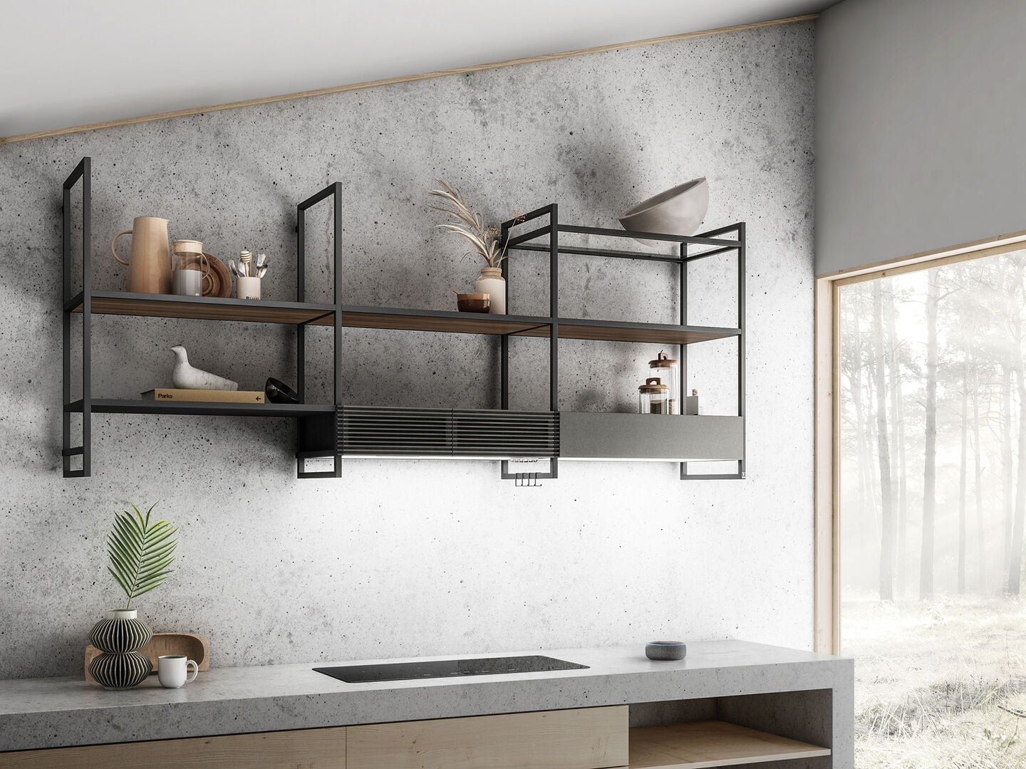 Okap naścienny PRF0166703 OPEN SUITE 80cm czarny - obrazek 3